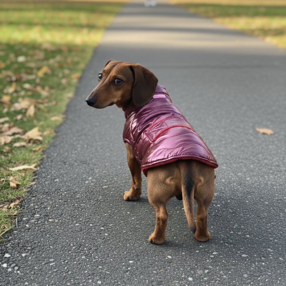 Miniature Dachshund Dog Fall Winter Coat Jacket with Velcro NWT
